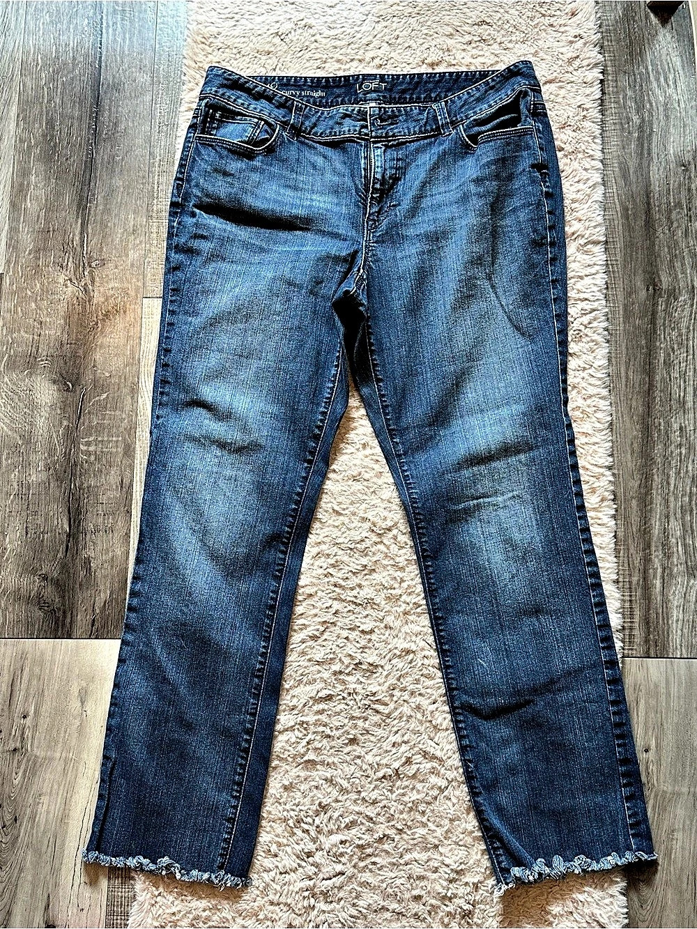 Loft Curvy Straight Jeans Blue Waist 12